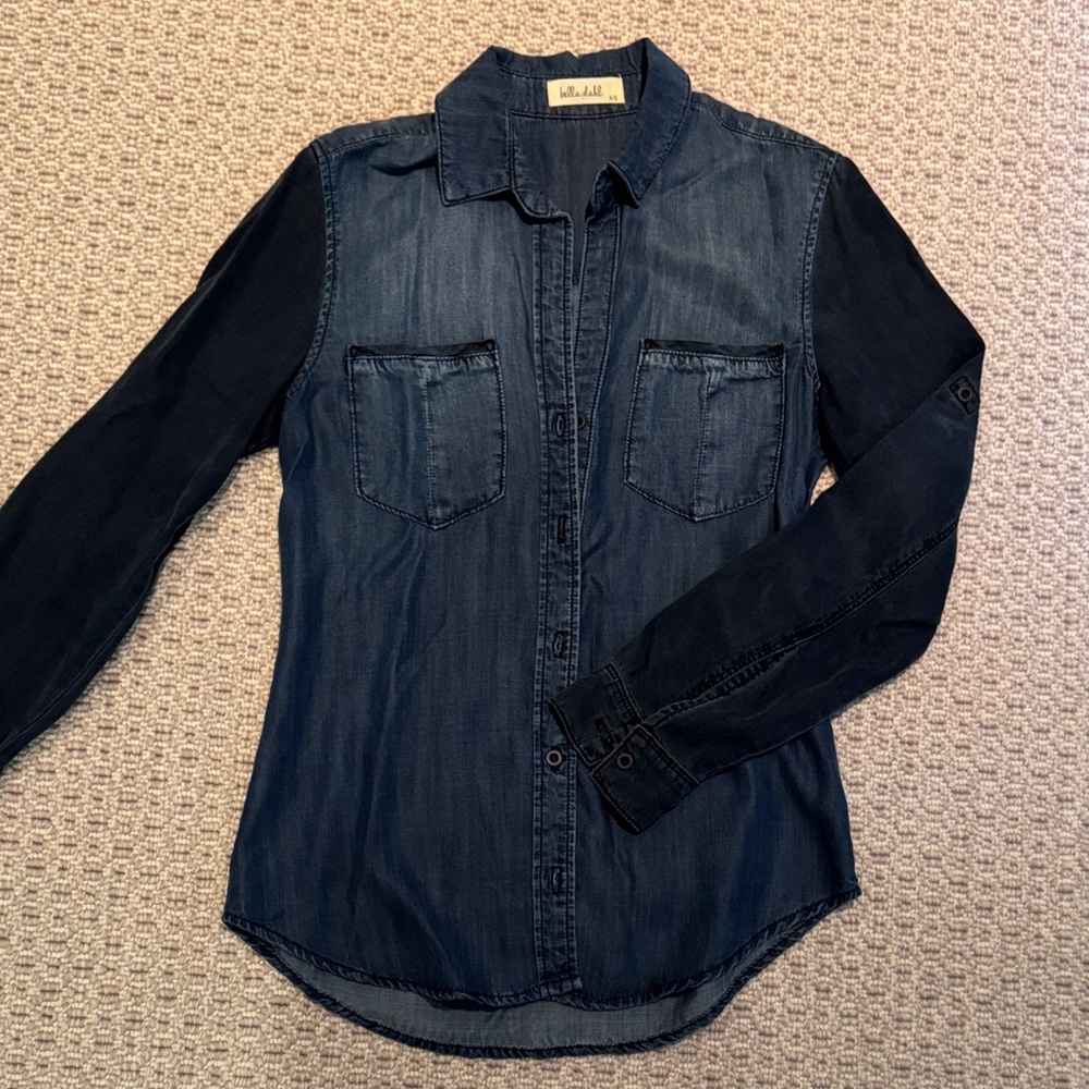Bella Dahl Indigo Tencel Button-Up Blouse